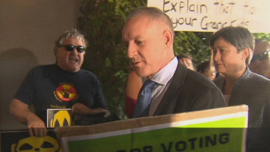 Jay Weatherill outside Labor convention