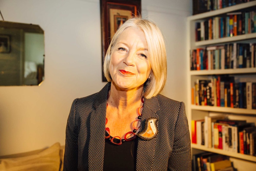 Former triple j and ABC broadcaster, author and academic Tracee Hutchison pictured, looking at camera.