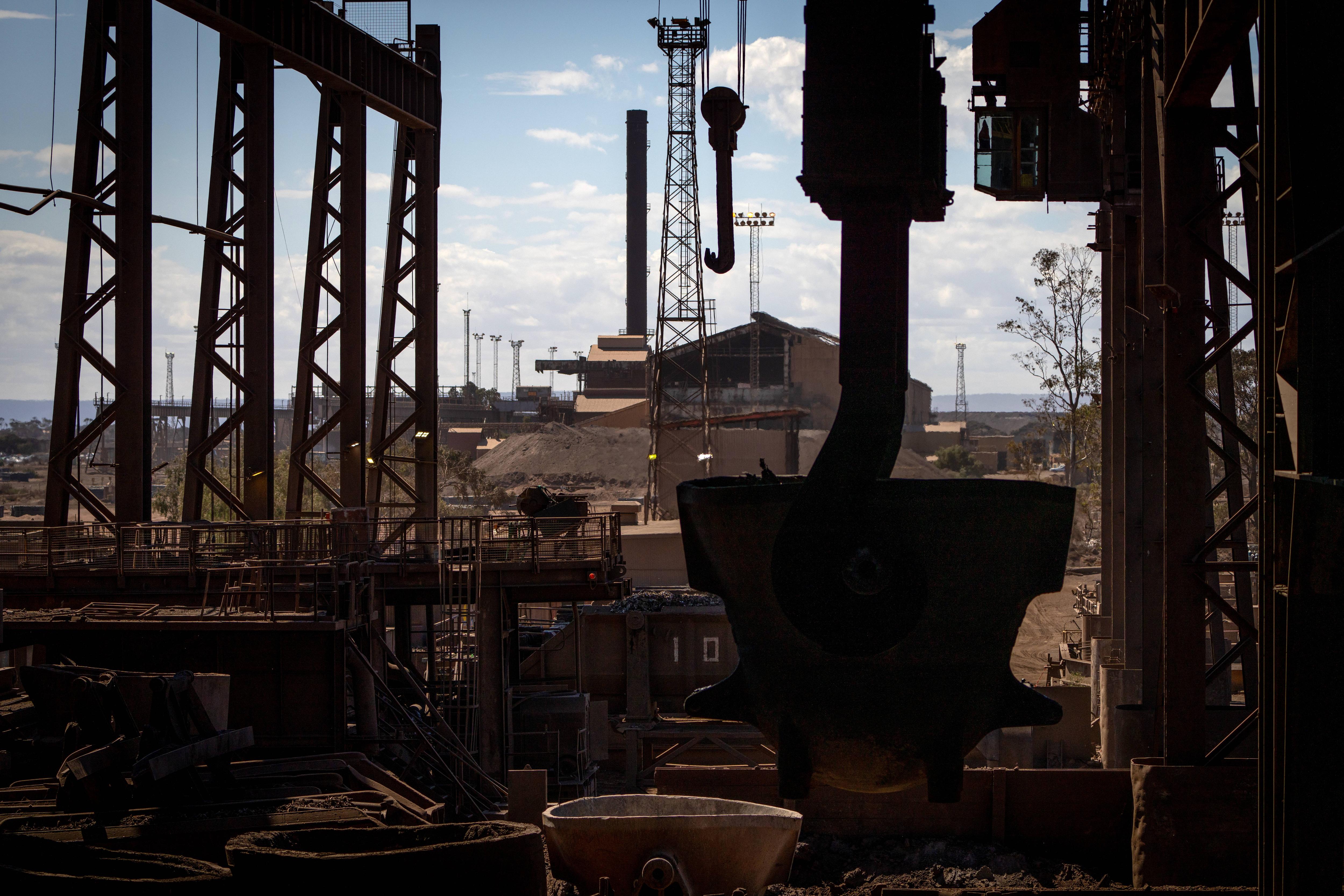 Uma vista da siderúrgica Whyalla.