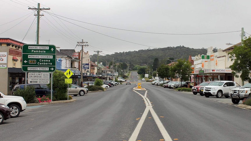 A street in a rural setting in Australia