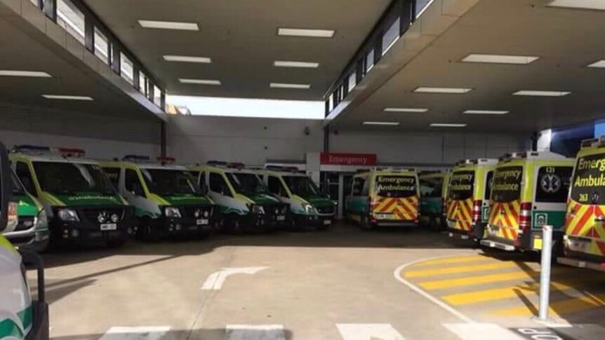 Ambulances ramping at Flinders Medical Centre