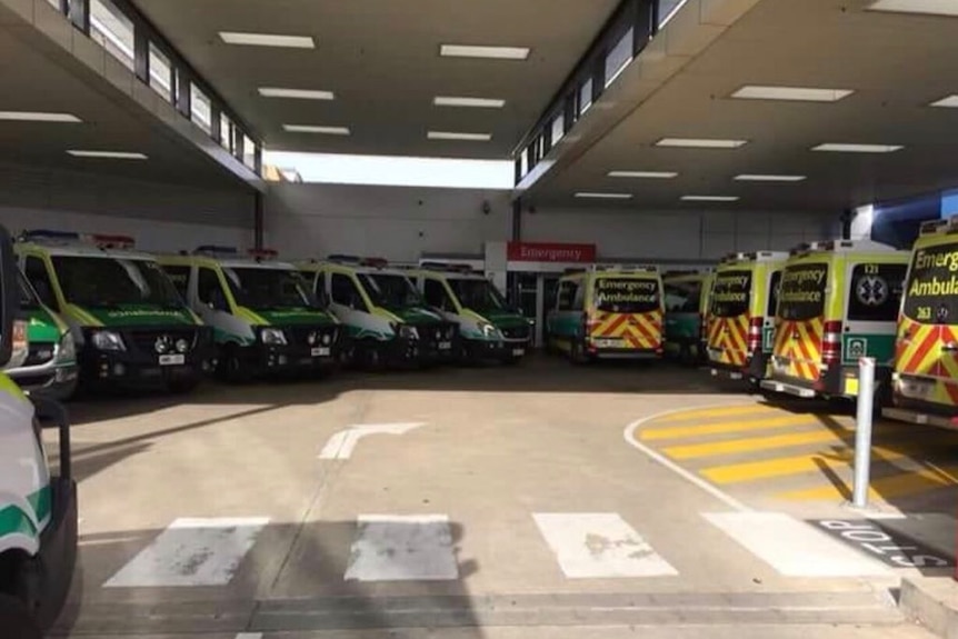 Ambulances ramping at Flinders Medical Centre