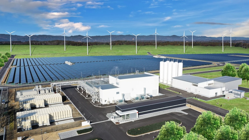 An artist's impression of a hydrogen power plant.
