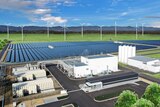 An artist's impression of a hydrogen power plant.