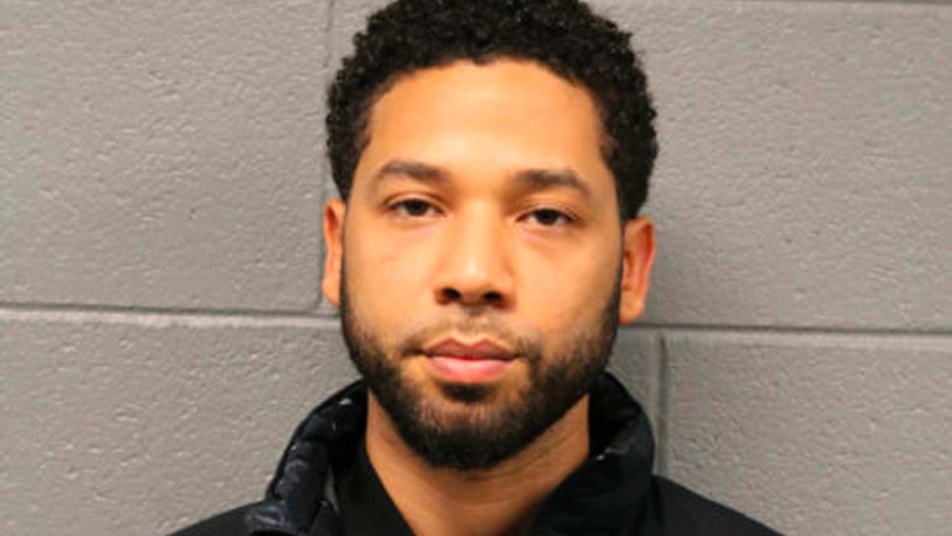 Empire actor poses for a mug shot taken by Chicago Police Department