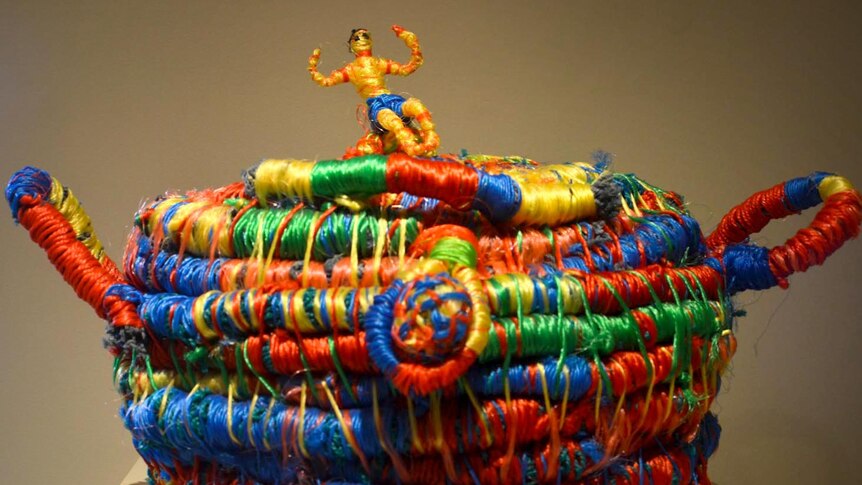 Ghost Net Basket with Spirit Man by Cecilia Peter