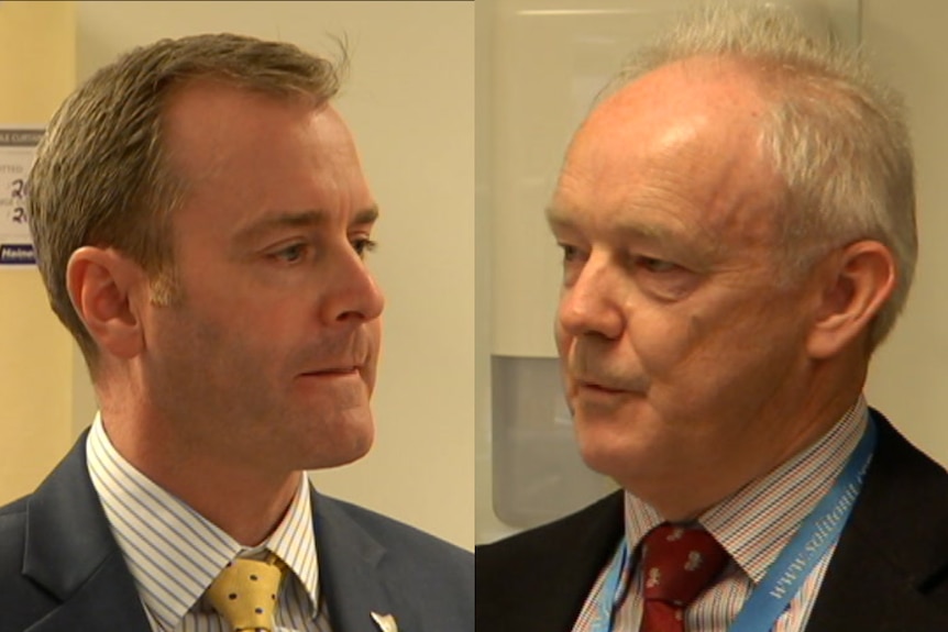 Tasmania's Health Minister Michael Ferguson and Dr Frank O'Keeffe