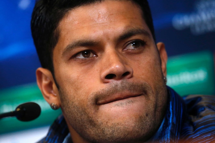 Zenit St Petersburg's Hulk attends a press conference.