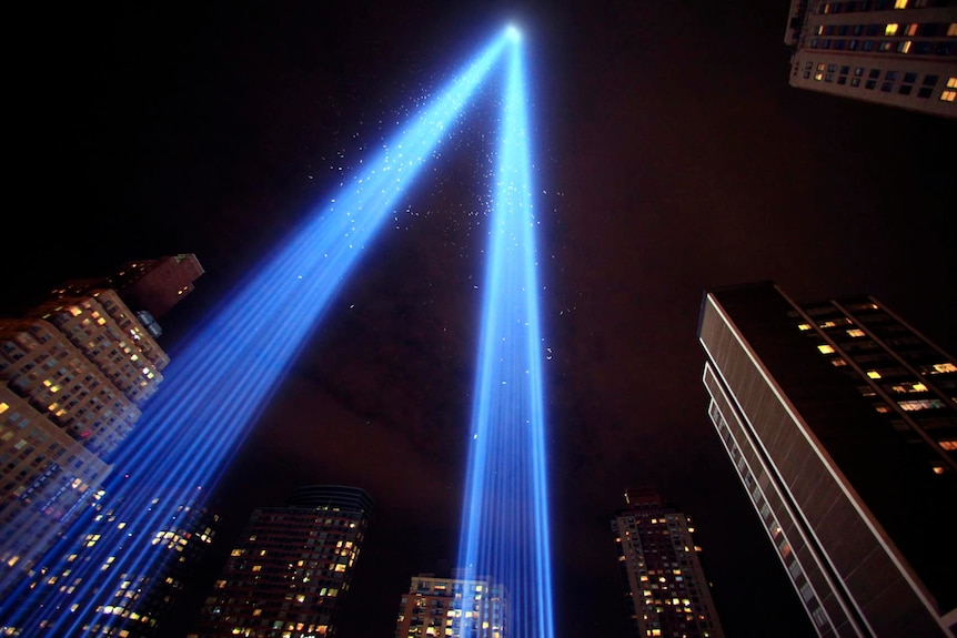 Tribute in Lights over lower Manhattan on the ninth anniversary of the  World Trade Centre attack