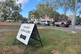 Cars lining up at the clinic.