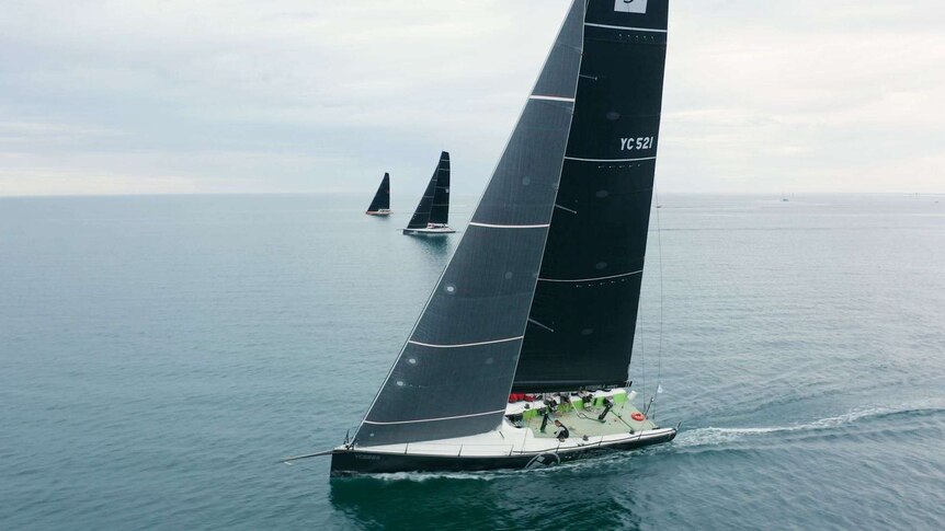 Drone photo of yacht race
