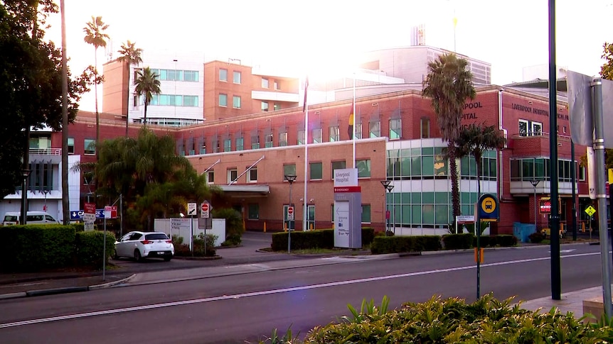 The exterior of the entrance to Liverpool Hospital.