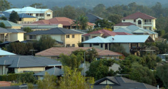 House roofs in Australian suburbia