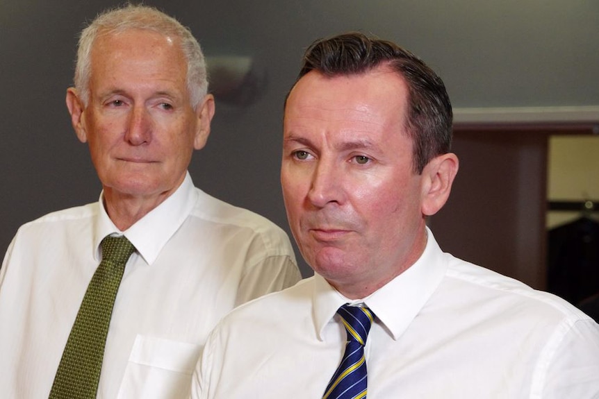 Head and shoulders photo of WA Opposition Leader Mark McGowan and shadow sports minister Peter Watson.