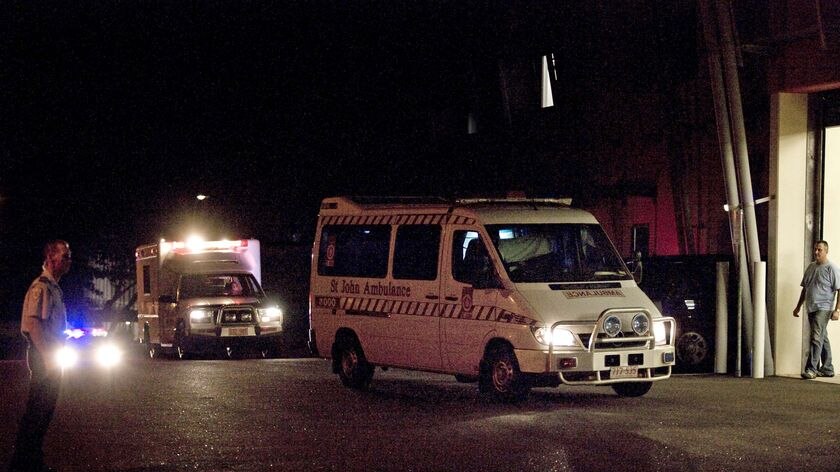 Ambulances arrive at the Royal Darwin Hospital