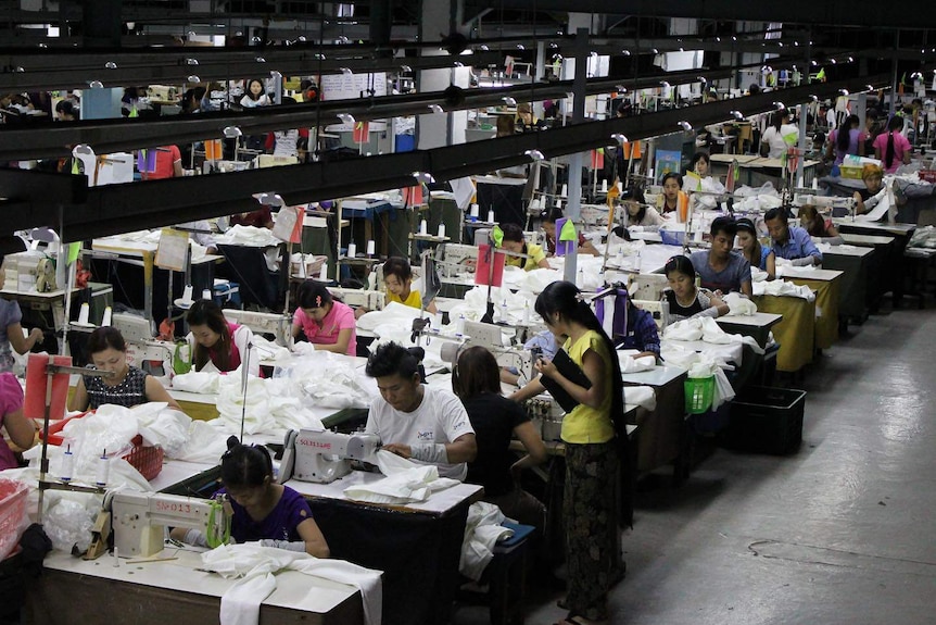 A clothing factory in Myanmar