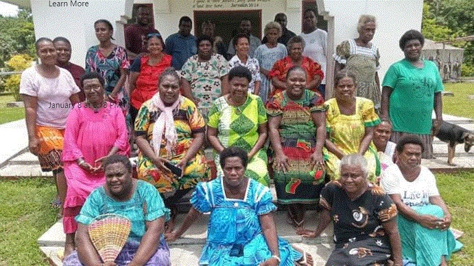 Sam Leadership training participants long Sarete Village, South Santo