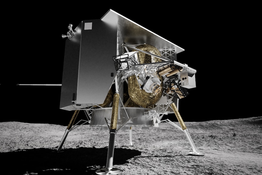 An artist's impression of a spacecraft on the moon