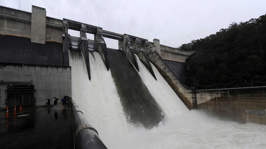 Warragamba Dam spills over