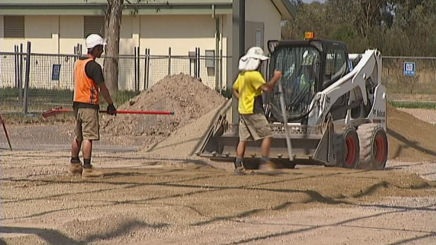 Workers on construction site