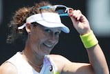 Sam Stosur smiles at Australian Open