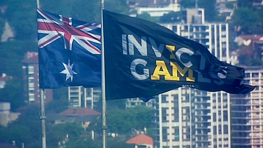 Two flags flying