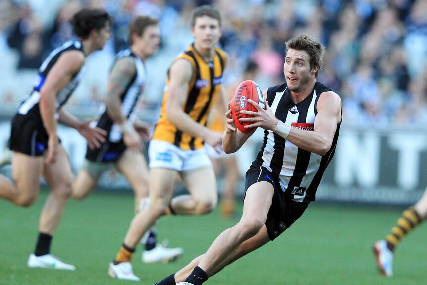 Dale Thomas in action for Collingwood in July 2012.
