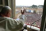 Pope John Paul II blesses the crowd earlier this week.