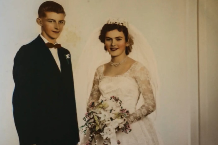 young couple getting married in the 1950s