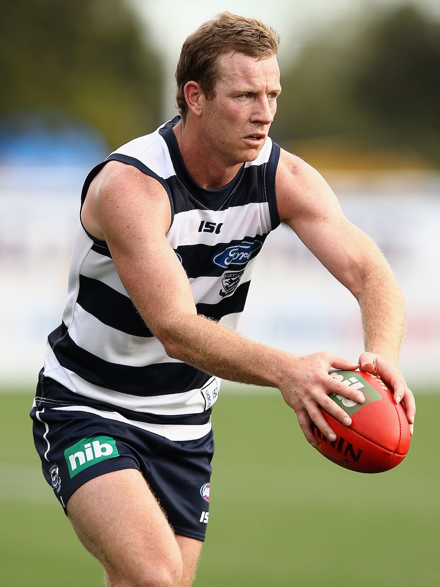 Suspended ... Steve Johnson will miss Geelong's opening round clash with the Hawks.
