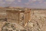 A screengrab of Palmyra from pictures shot by a drone