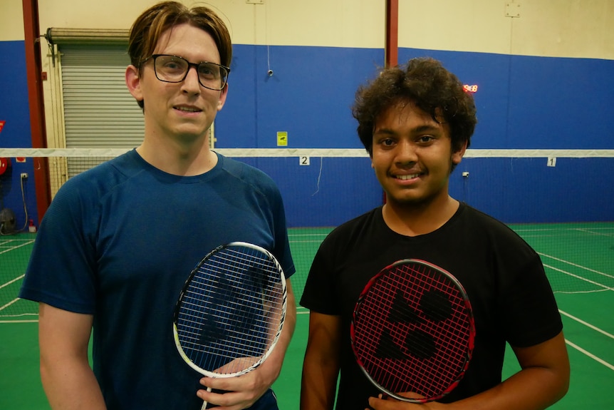 Rezwan and Callum standing on the court. 