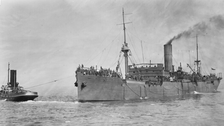 HMAT Karroo in Port Melbourne in 1916