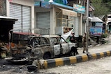 Car destroyed by Pakistan suicide bomb