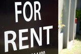 A 'For rent' sign displayed outside a block of apartments in Brisbane on September 29, 2014.