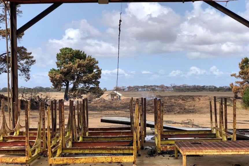 Empty timber containers.