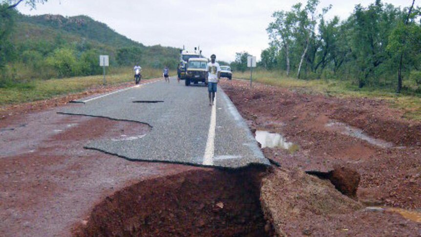 Floodwaters have cut the Great Northern Highway between Kununurra and Halls Creek