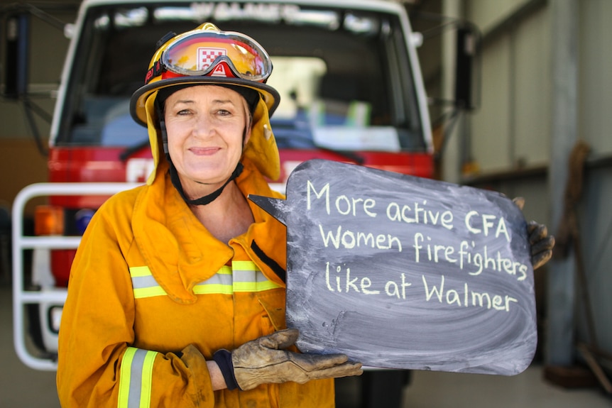 Photographer and Walmer volunteer firefighter Julie Hough at the fire station.