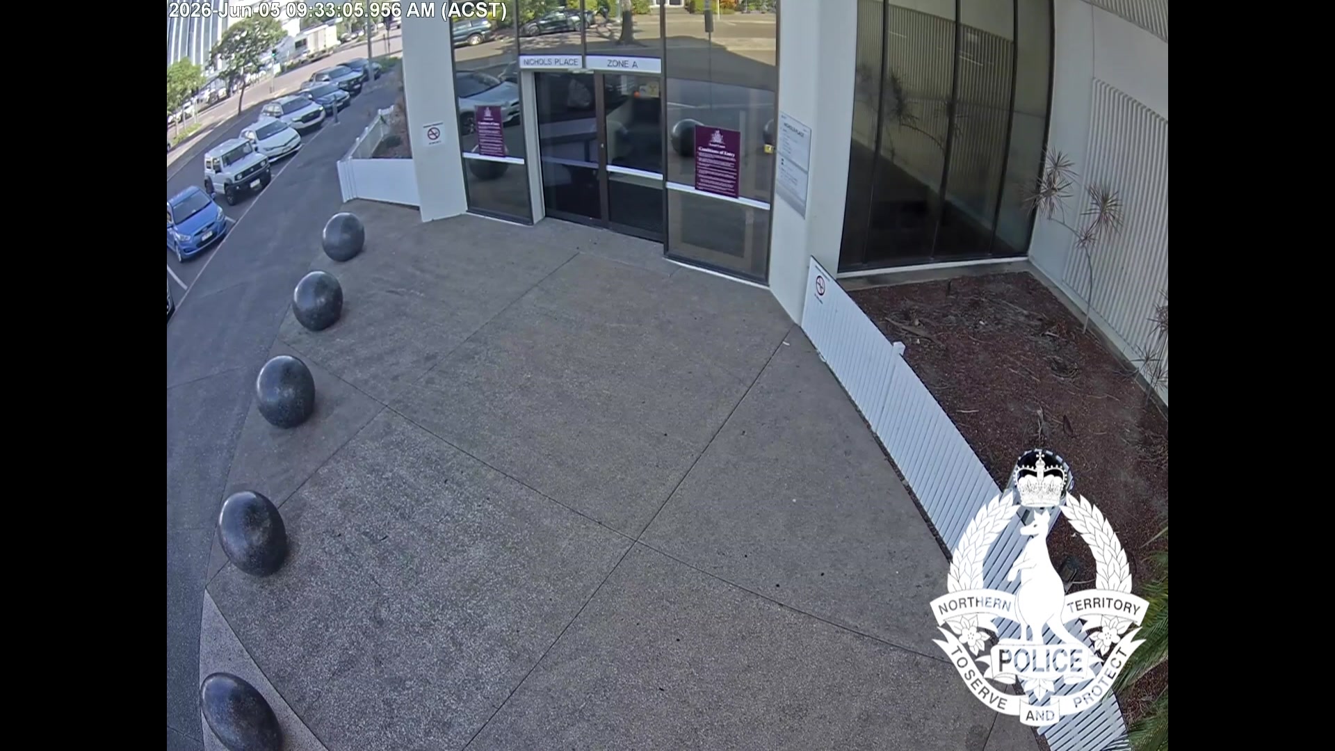 Mongols bikie Brandt Graham flees the Darwin Local Court after being denied bail on Friday. Supplied: NT Police