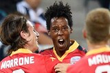 Bruce Kamau celebrates winner for Adelaide United