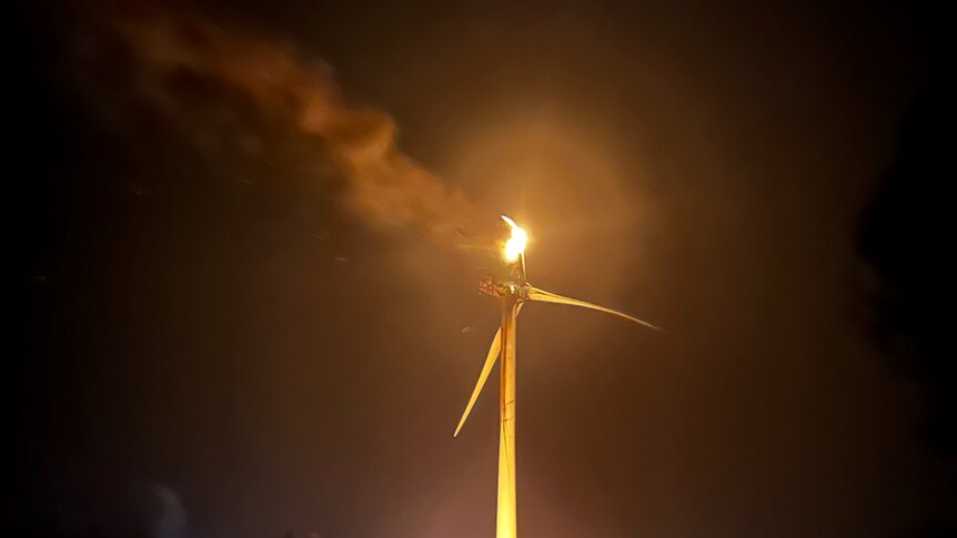 Wind turbine fire