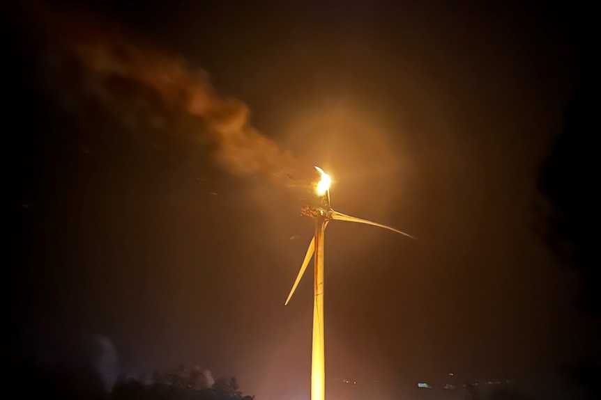 Wind turbine fire