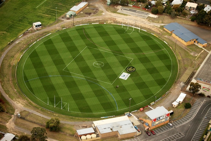 An aerial photo of a football ground