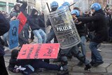 Police and protesters clash in Italy.