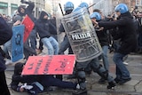 Police and protesters clash in Italy.