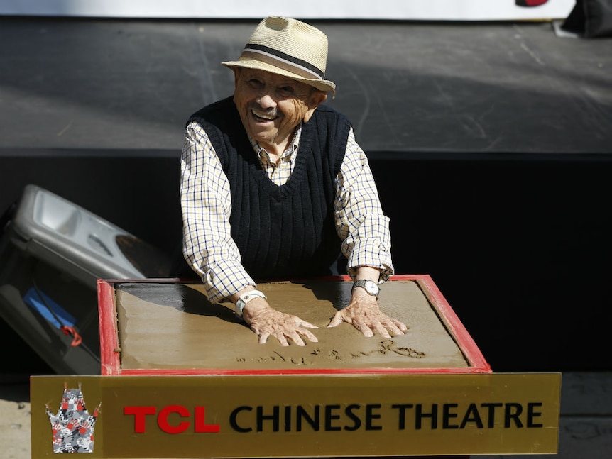 Maren places his handprints in cement in the forecourt of the TLC Chinese theatre in Hollywood in 2013.