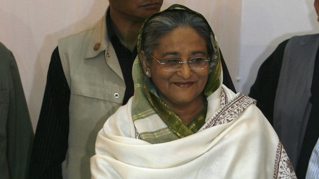 Prime Minister Sheikh Hasina casts her vote in 2008