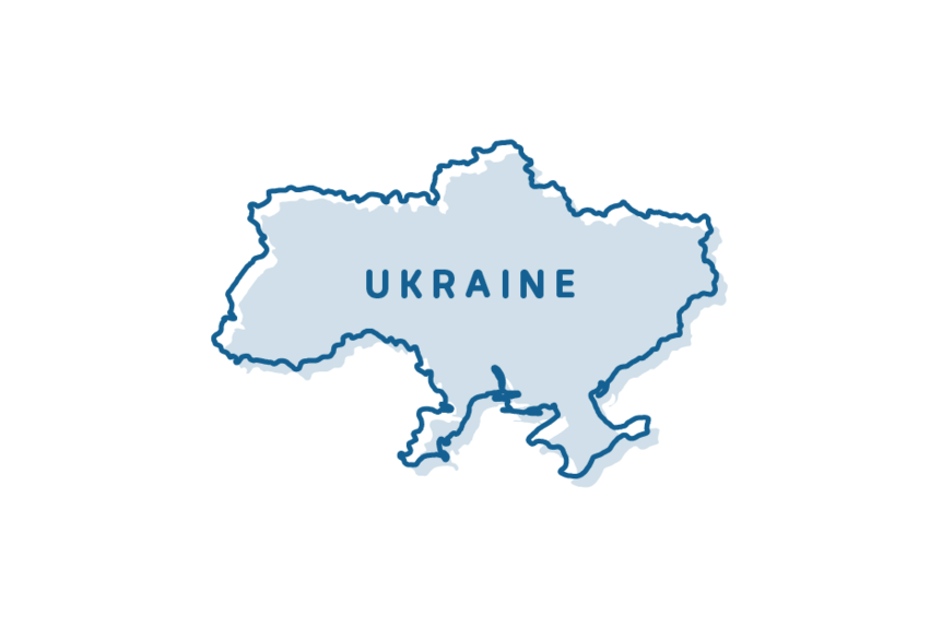 Icon drawing of map of Ukraine.