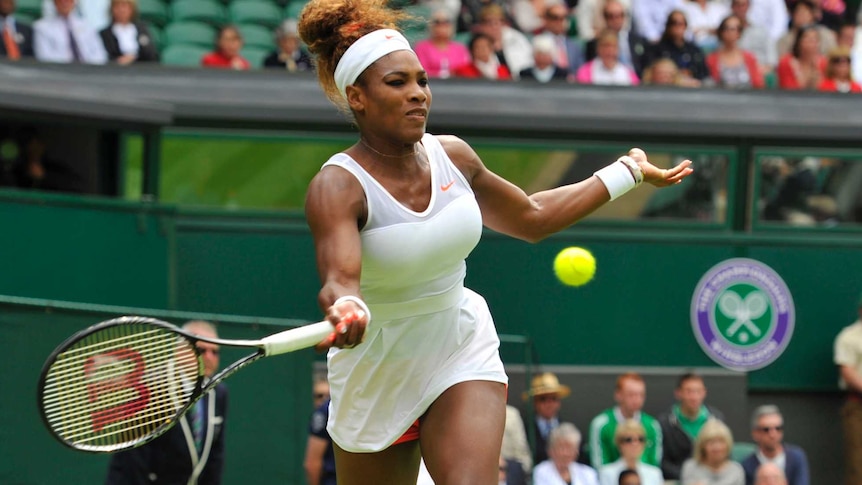 Serena Williams wins her first round match at Wimbledon 2013