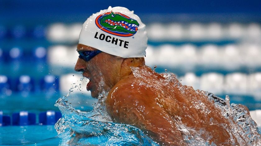 Ryan Lochte swims